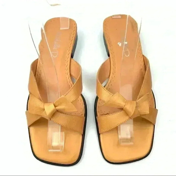 Michelle D sandals rumba 7 melon leather slides 90s Y2k - Picture 3 of 11